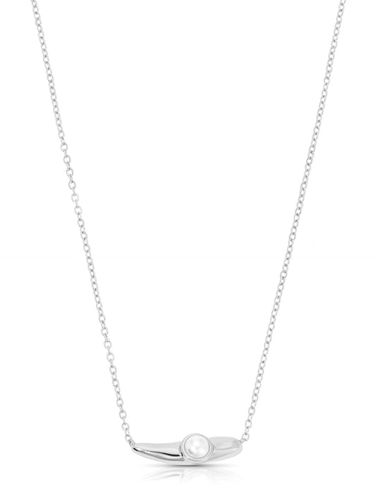 Liquid Pearl Necklace - Pearl with Silver Plating | Ettika