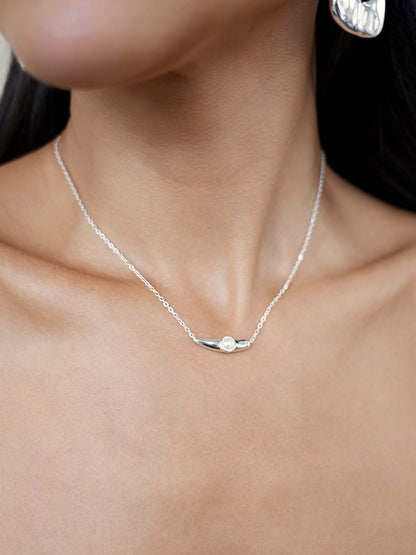 Liquid Pearl Necklace - Pearl with Silver Plating | Ettika