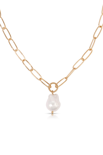 Single Pearl Chain Necklace - Pearl with Silver Plating | Ettika