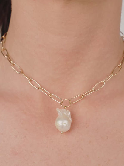 Single Pearl Chain Necklace - Pearl with Silver Plating | Ettika