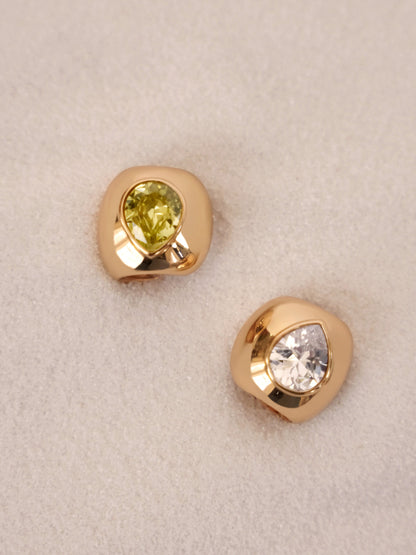 Bold Crystal Ear Cuff - Clear Crystal with 18k Gold Plating | Ettika