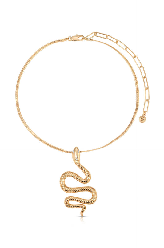 Serpentina Snake Choker Necklace - 18k Gold Plated | Ettika