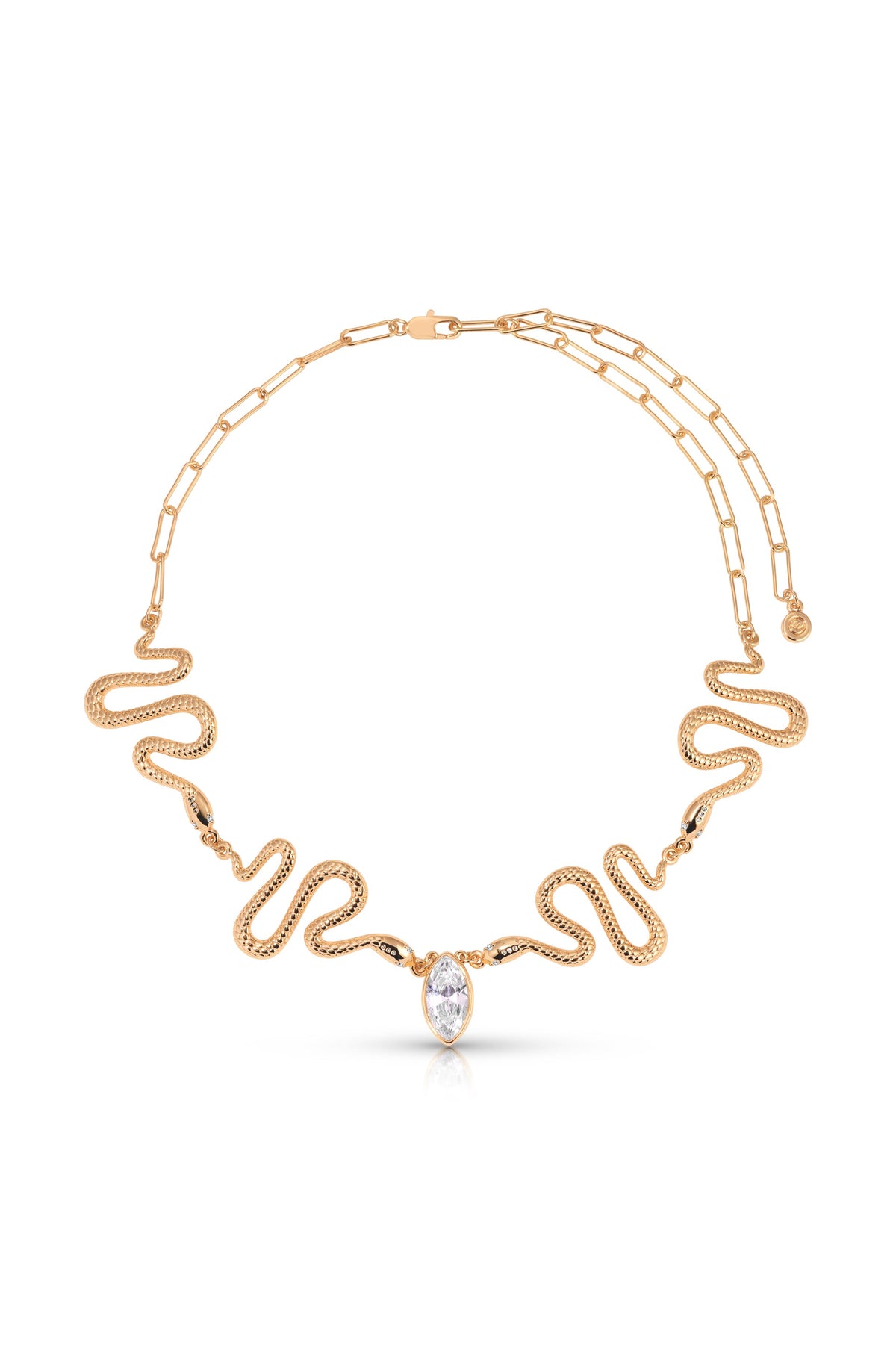 Serpentina Snake Choker - Clear Crystal with 18k Gold Plating | Ettika