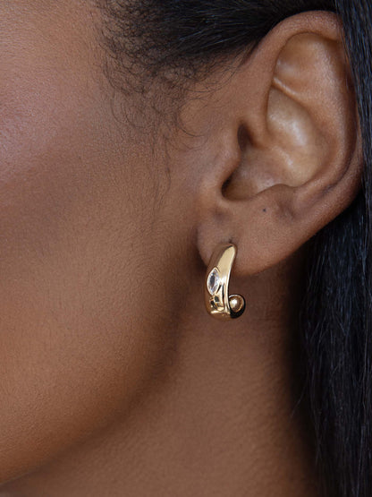 Marquise Crystal Hoops - Clear Crystal with 18k Gold Plating | Ettika