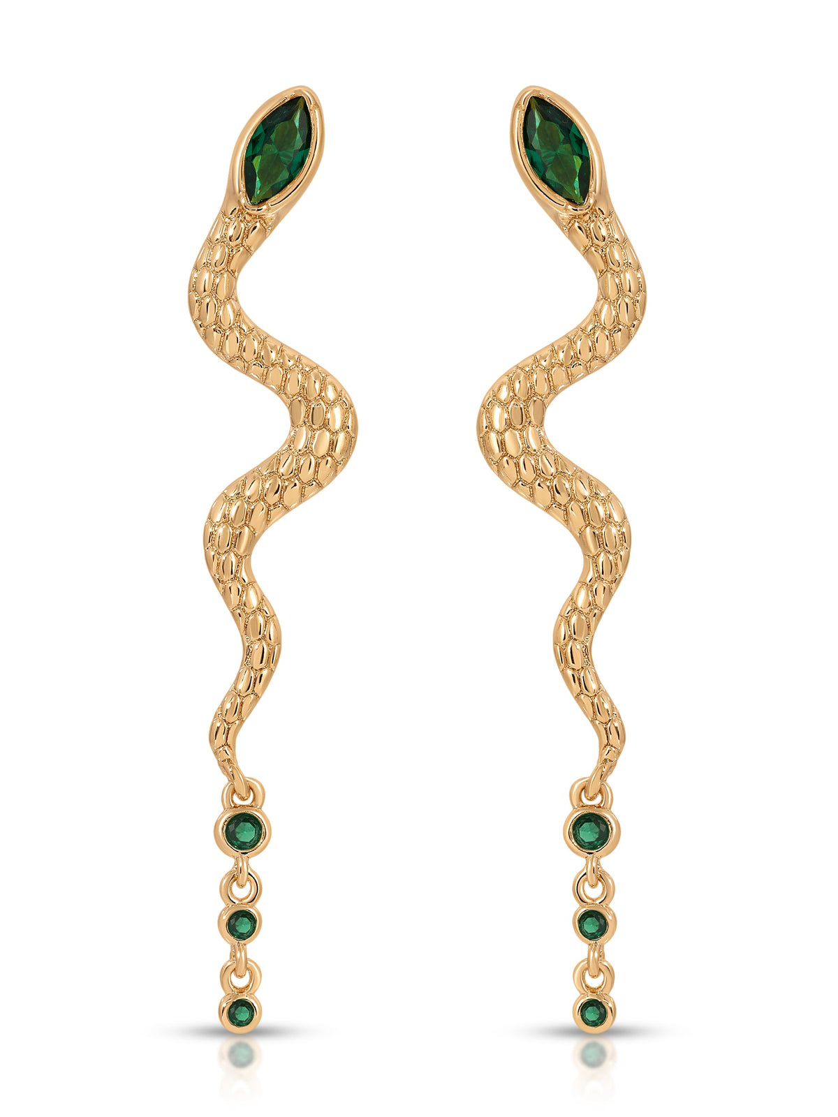 Serpentina Snake Earrings - Clear Crystal with 18k Gold Plating | Ettika