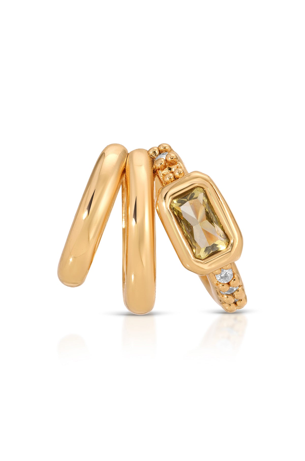 Cluster Ear Cuff - Peridot Crystal with 18k Gold Plating | Ettika