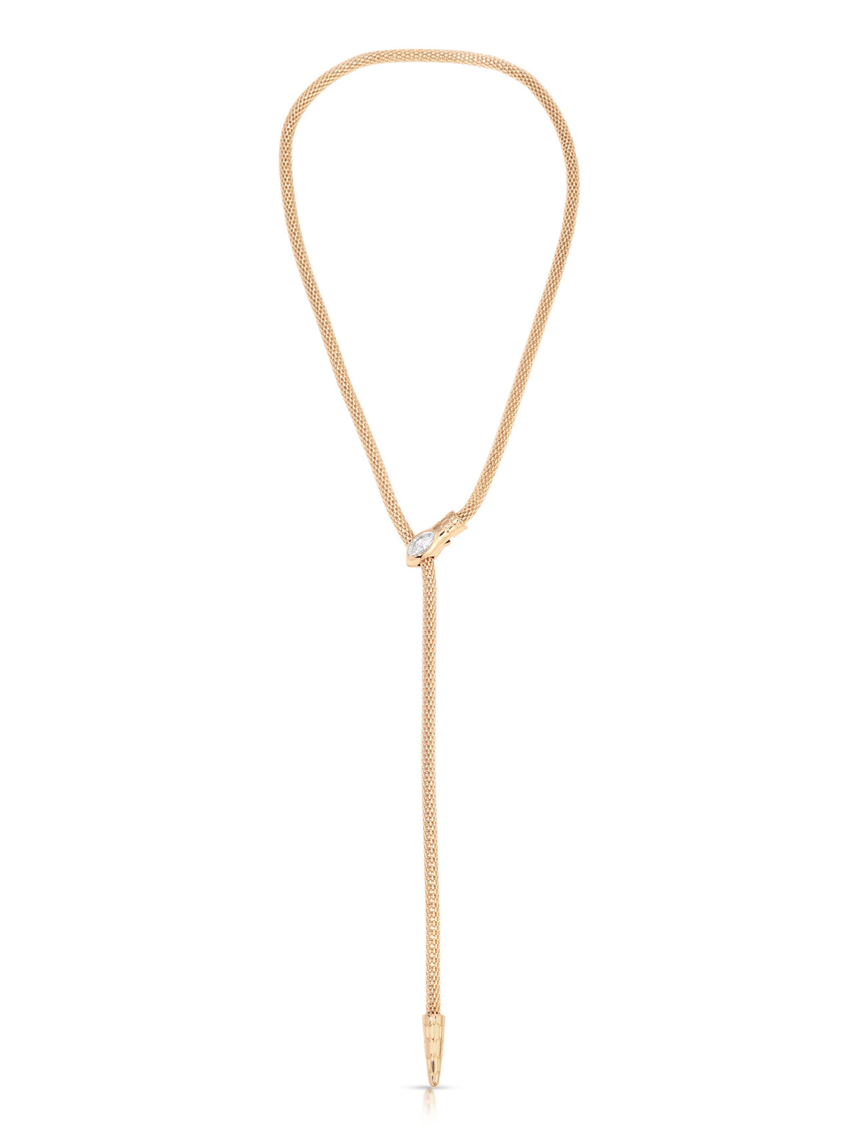 Serpentina Snake Lariat - Clear Crystal with 18k Gold Plating | Ettika