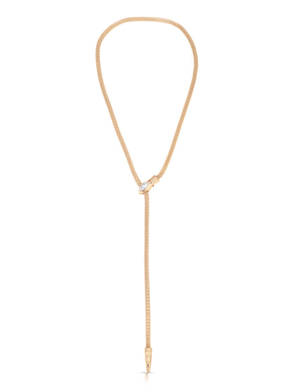 Serpentina Snake Lariat - Clear Crystal with 18k Gold Plating | Ettika