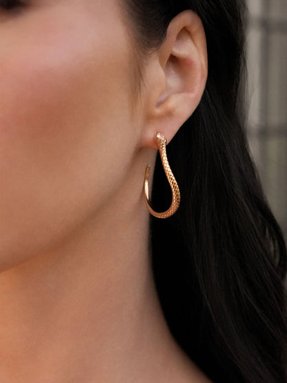 Serpentina Snake Hoops - Clear Crystal with 18k Gold Plating | Ettika