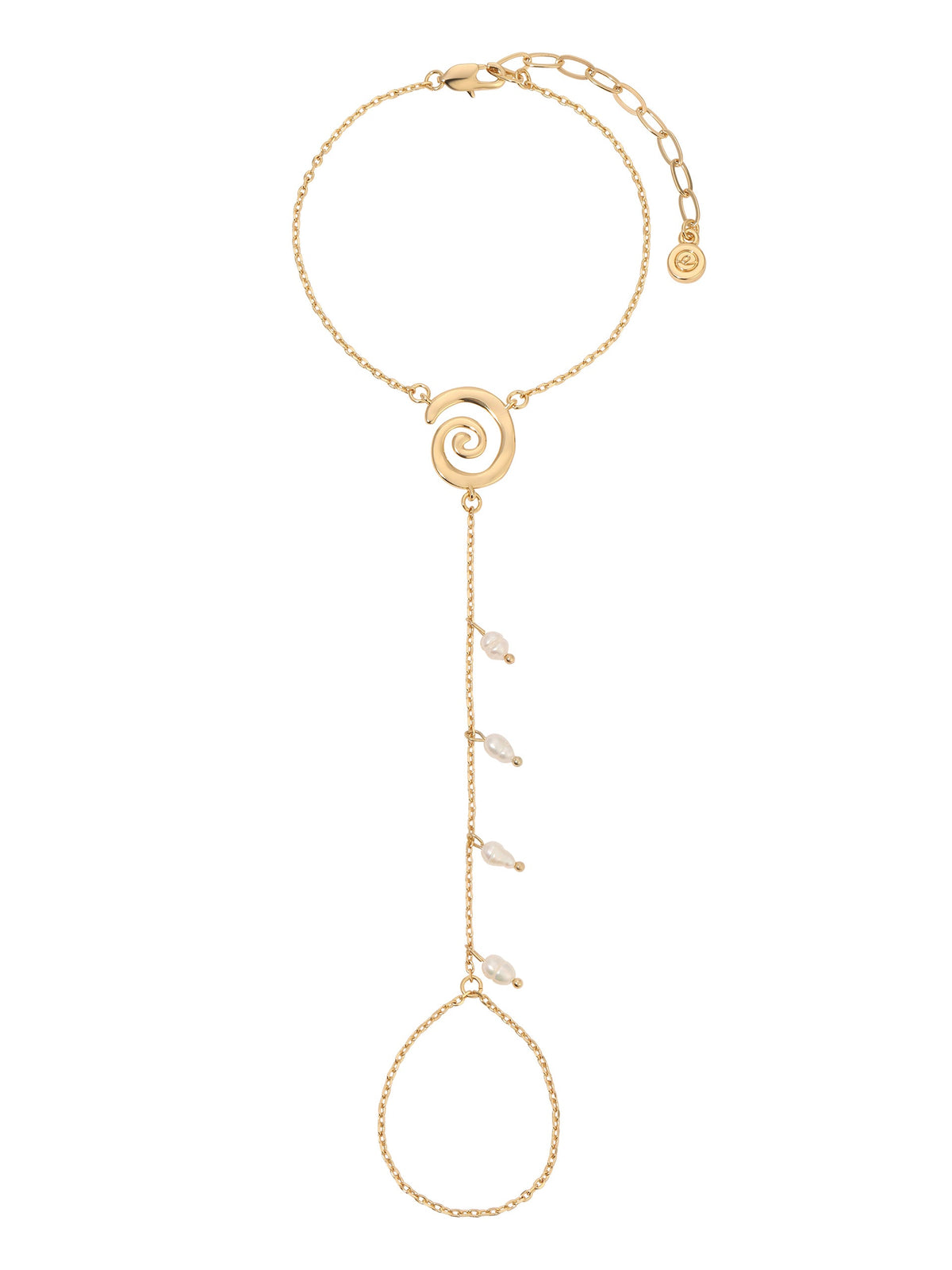 Aura Pearl Hand Chain - Pearl with 18k Gold Plating | Ettika