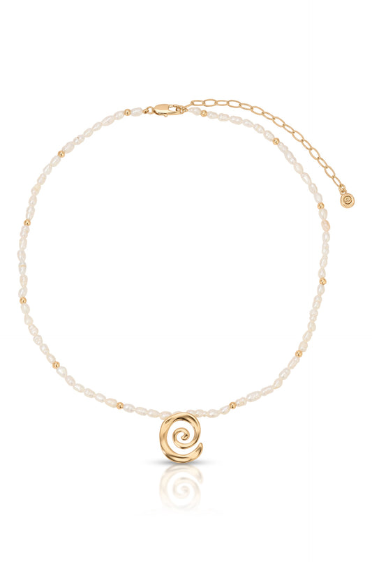 Aura Pearl Necklace - Pearl with 18k Gold Plating | Ettika