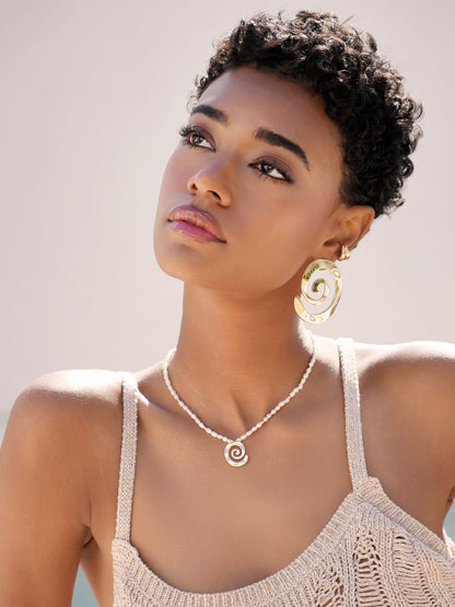 Aura Pearl Necklace - Pearl with 18k Gold Plating | Ettika