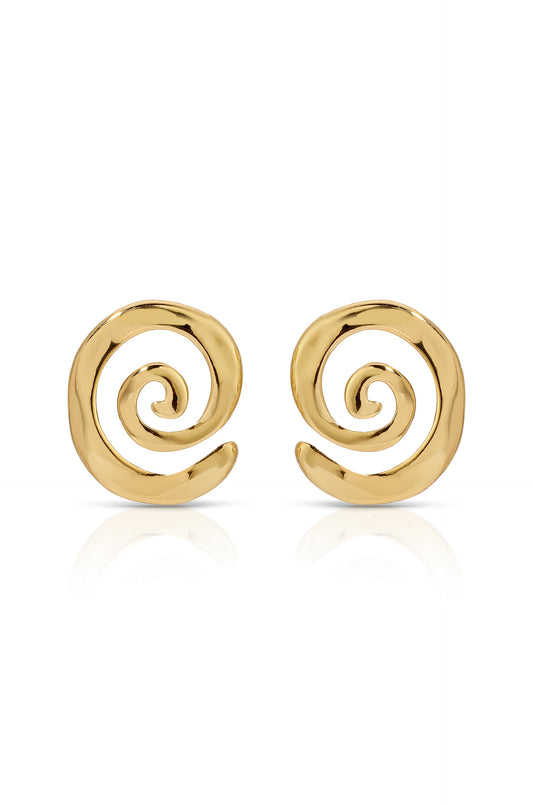Aura Swirl Studs - 18k Gold Plated | Ettika