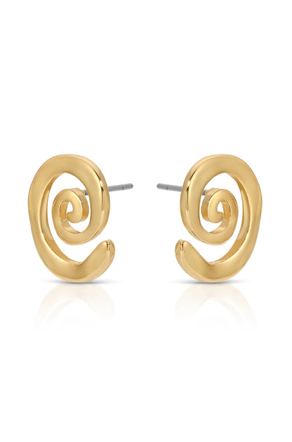 Aura Swirl Studs - 18k Gold Plated | Ettika