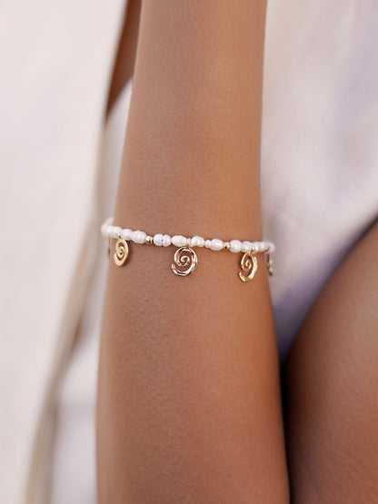 Aura Pearl Bracelet - Pearl with 18k Gold Plating | Ettika