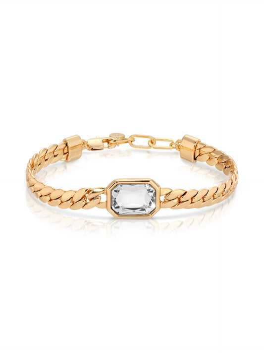 Deco Bracelet - Clear Crystal with 18k Gold Plating | Ettika