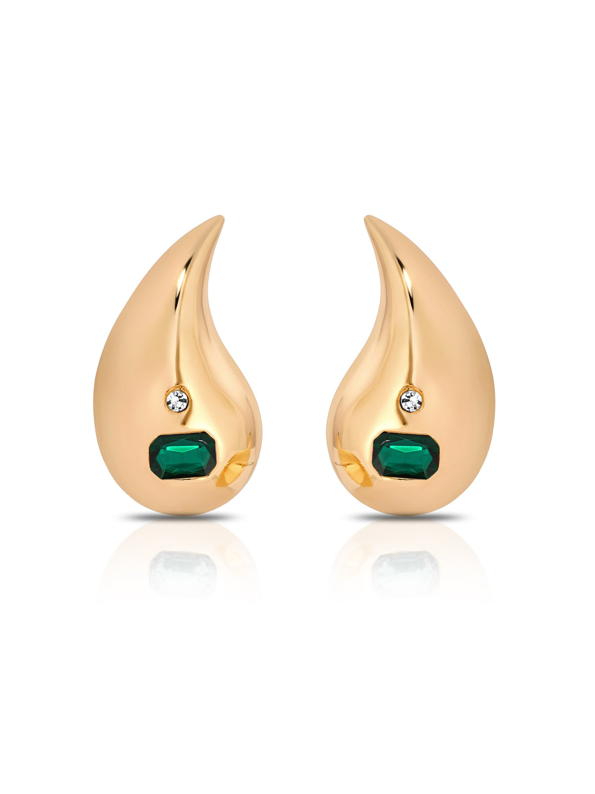 Droplet Earrings - Clear Crystal with 18k Gold Plating | Ettika