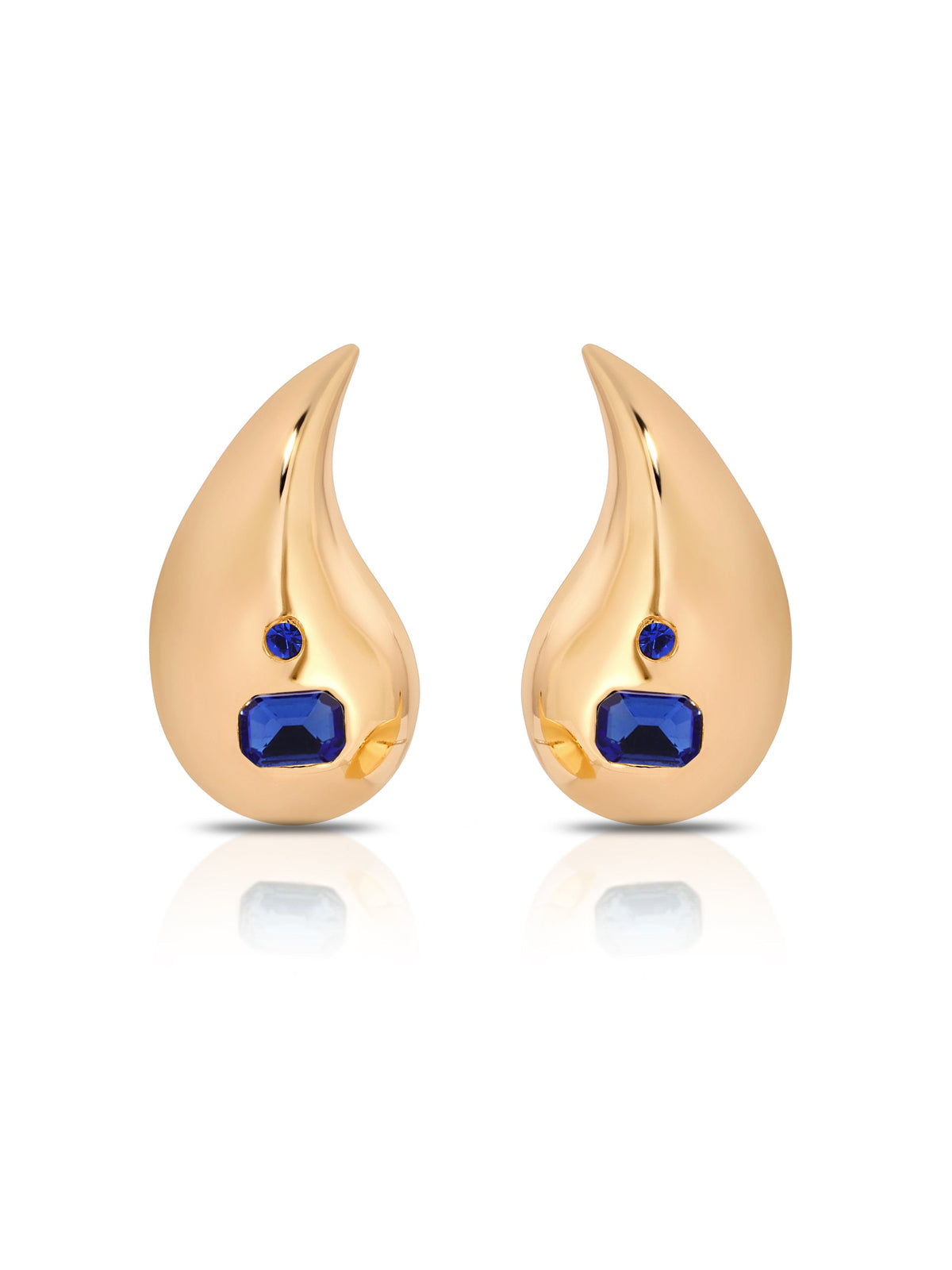 Droplet Earrings - Clear Crystal with 18k Gold Plating | Ettika
