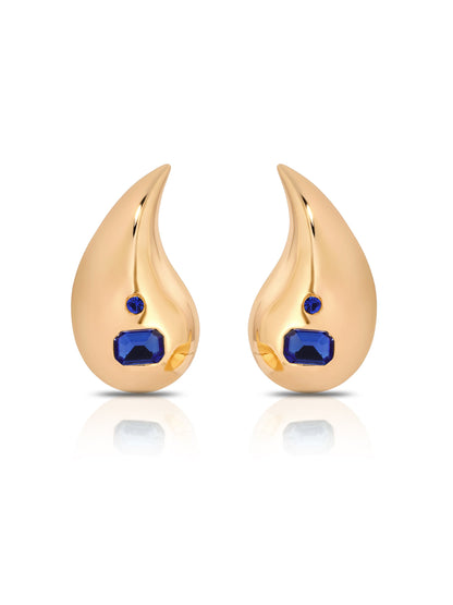 Droplet Earrings - Clear Crystal with 18k Gold Plating | Ettika