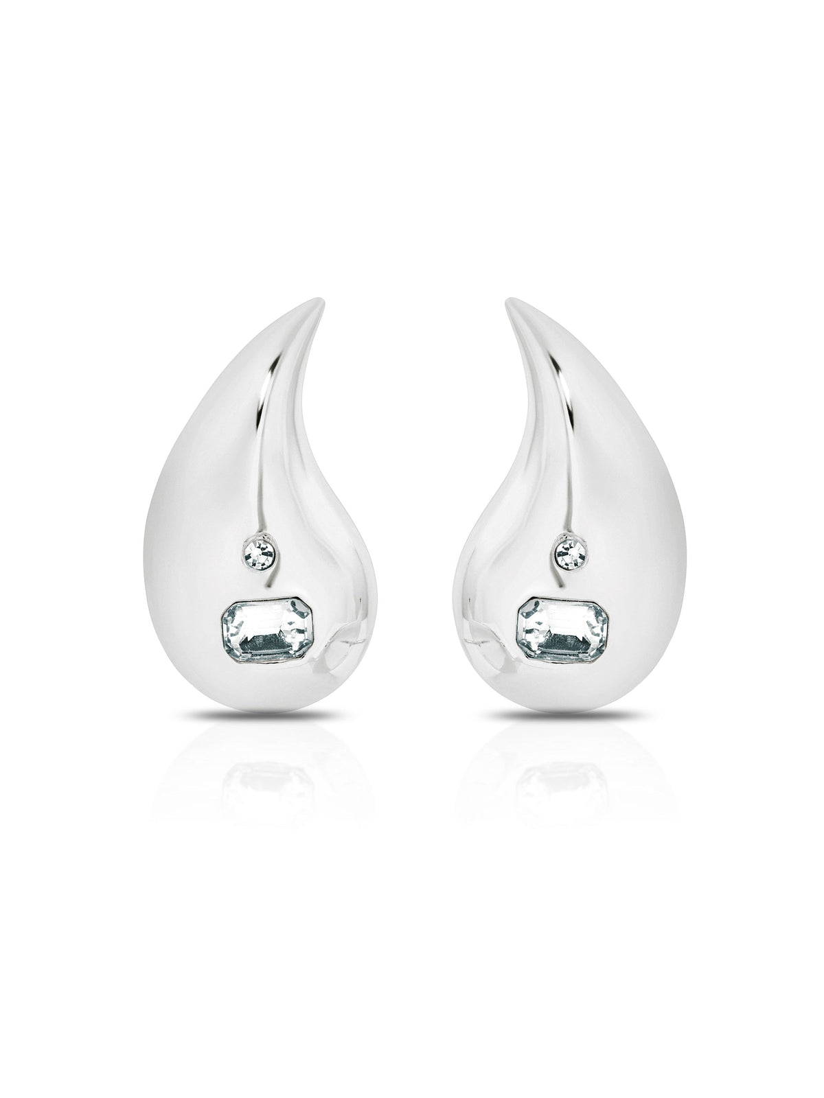 Droplet Earrings - Clear Crystal with 18k Gold Plating | Ettika