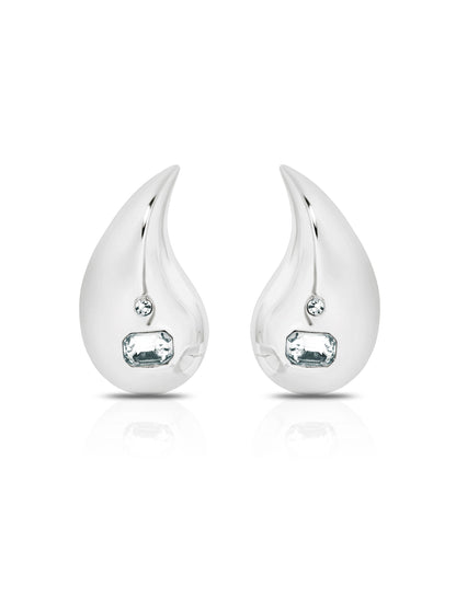 Droplet Earrings - Clear Crystal with 18k Gold Plating | Ettika