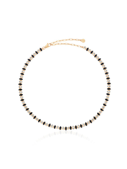 Marquise Necklace - Black Crystal with 18k Gold Plating | Ettika