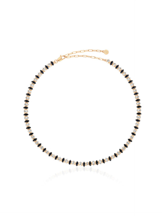 Marquise Necklace - Black Crystal with 18k Gold Plating | Ettika