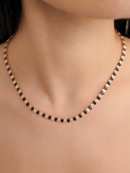Marquise Necklace - Black Crystal with 18k Gold Plating | Ettika