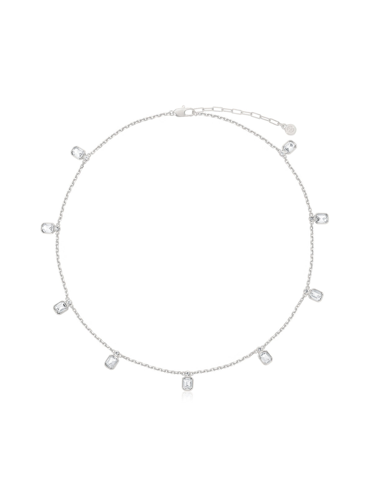 Emerald Deco Charm Necklace - Clear Crystal with 18k Gold Plating | Ettika