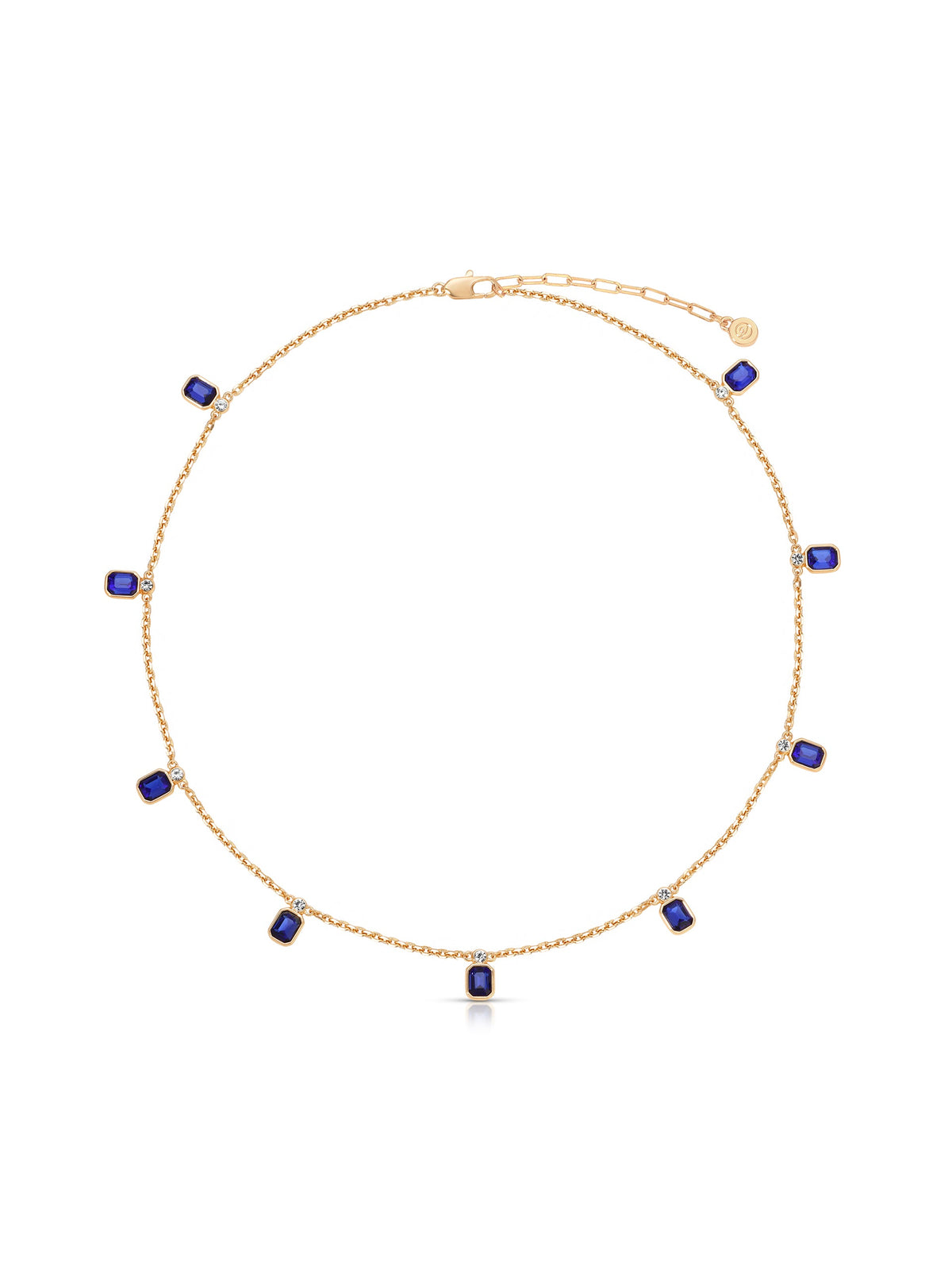 Emerald Deco Charm Necklace - Clear Crystal with 18k Gold Plating | Ettika