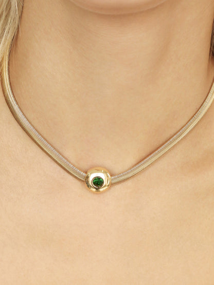 Emerald City Necklace - Clear Crystal with 18k Gold Plating | Ettika