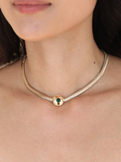 Emerald City Necklace - Clear Crystal with 18k Gold Plating | Ettika