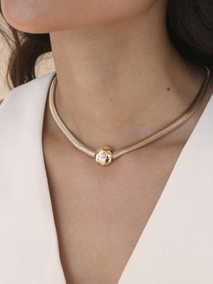 Emerald City Necklace - Clear Crystal with 18k Gold Plating | Ettika