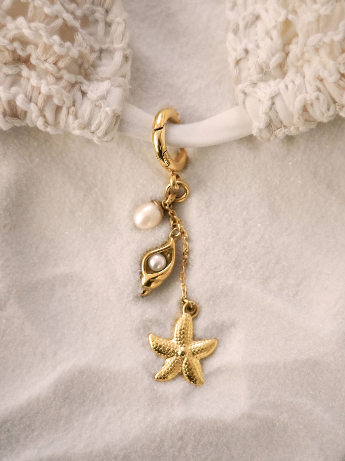 Oceanside Bikini Charm - Pearl with 18k Gold Plating | Ettika