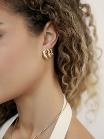 Metal Moderna Studs - 18k Gold Plated | Ettika