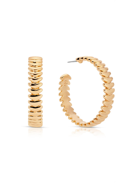 Large Metal Moderna Hoops - 18k Gold Plated | Ettika
