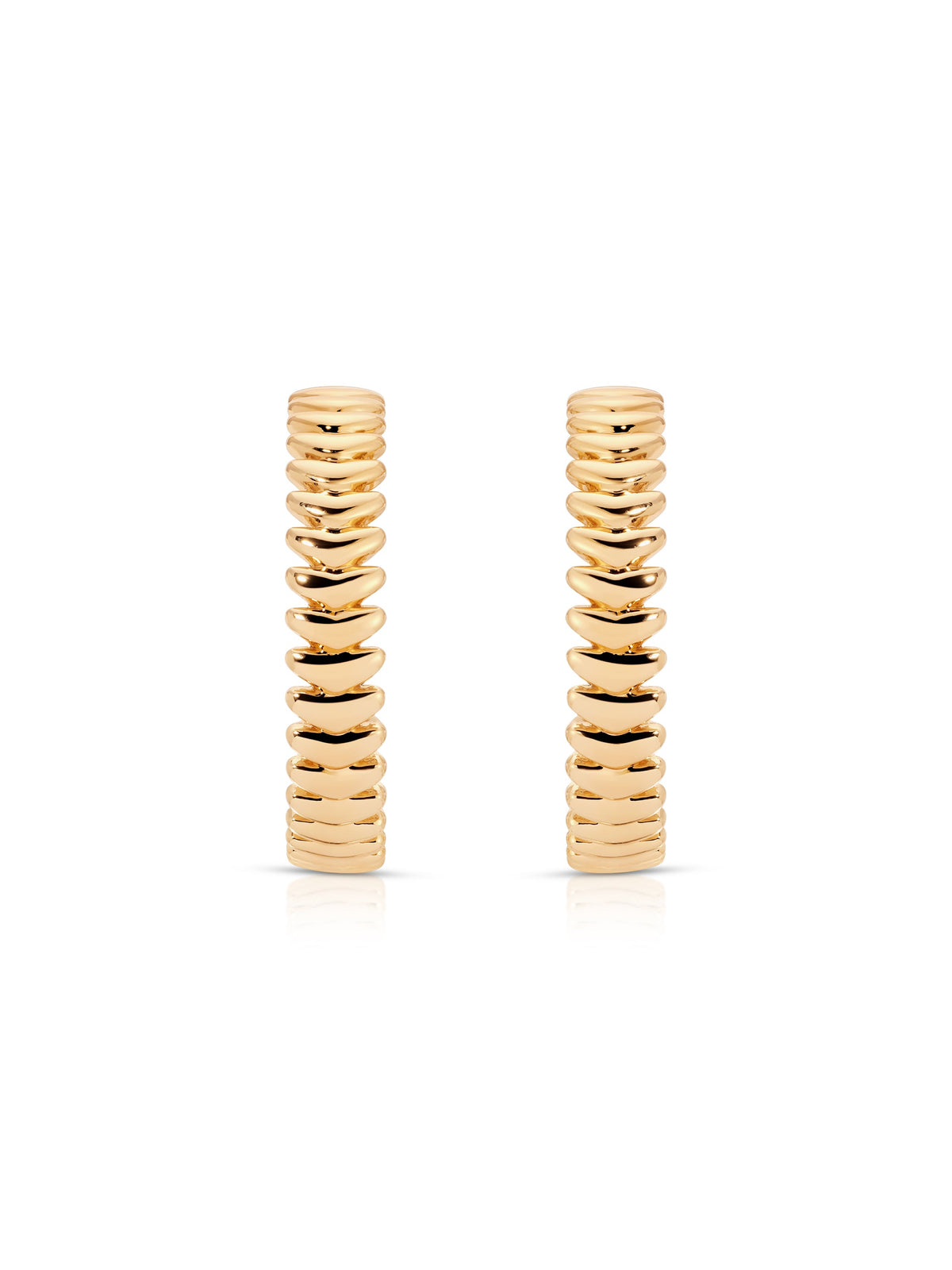 Large Metal Moderna Hoops - 18k Gold Plated | Ettika