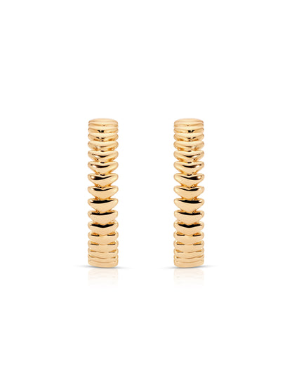 Large Metal Moderna Hoops - 18k Gold Plated | Ettika