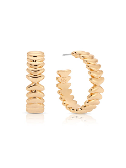 Medium Metal Moderna Hoops - 18k Gold Plated | Ettika