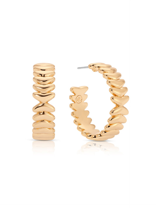 Medium Metal Moderna Hoops - 18k Gold Plated | Ettika