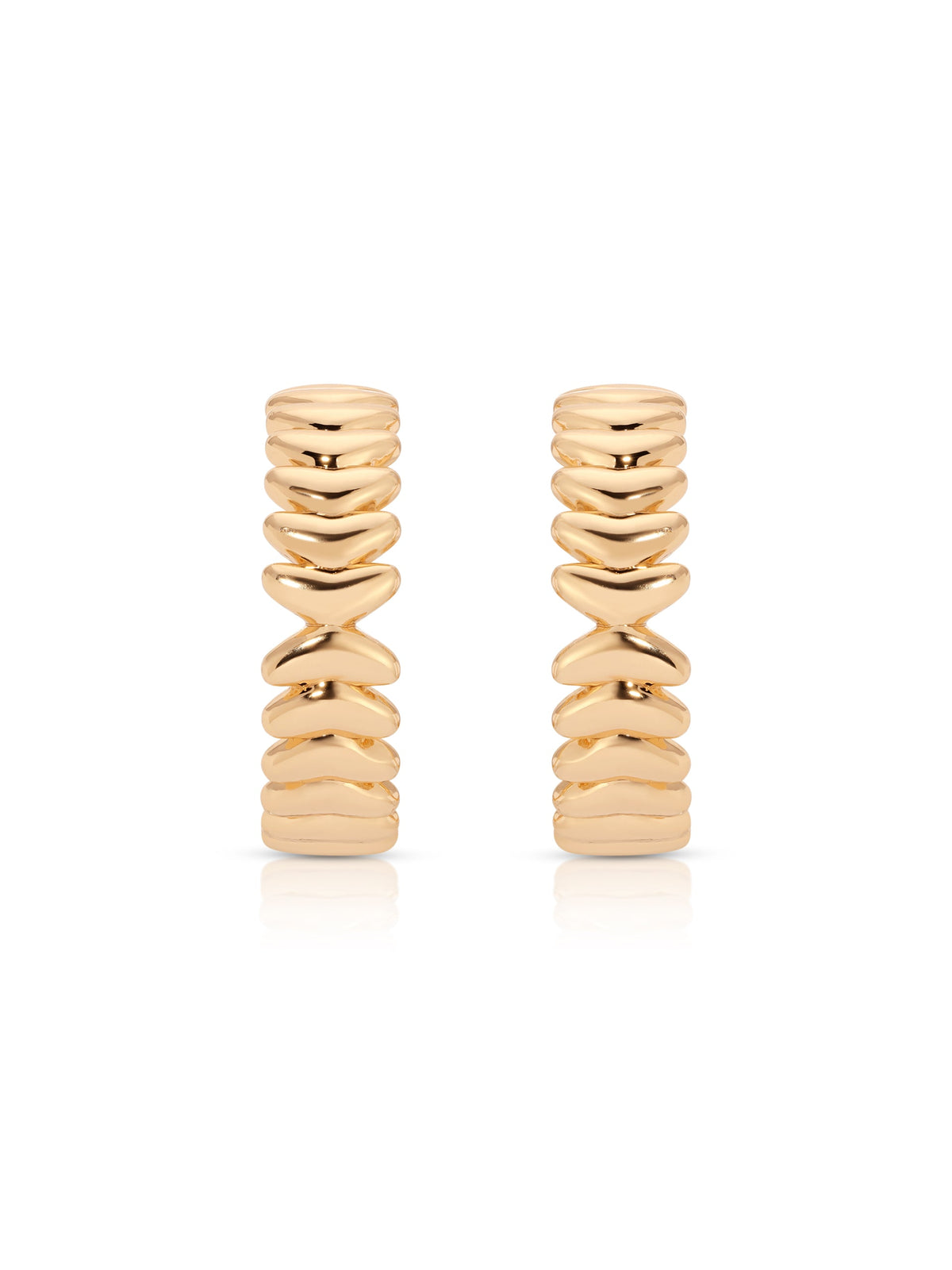 Medium Metal Moderna Hoops - 18k Gold Plated | Ettika