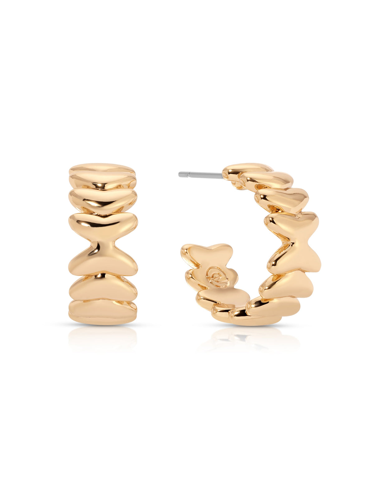 Small Metal Moderna Hoops - 18k Gold Plated | Ettika