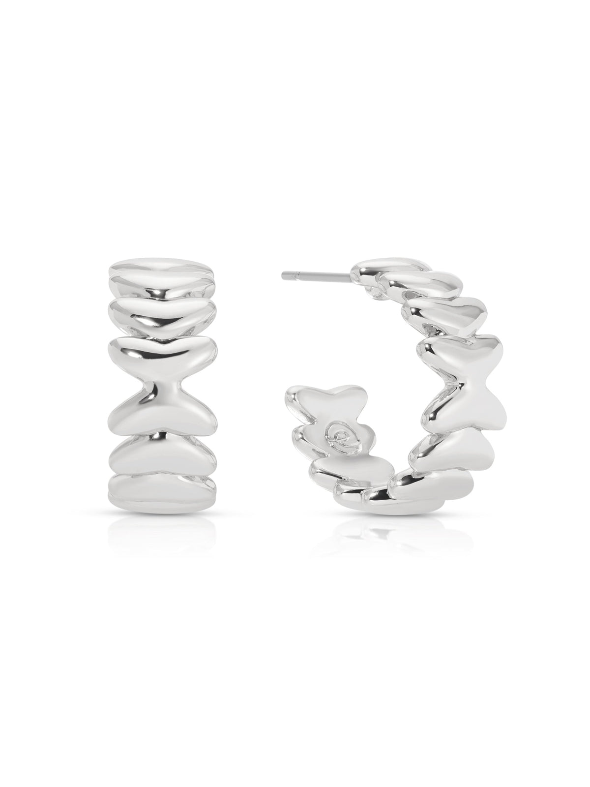 Small Metal Moderna Hoops - 18k Gold Plated | Ettika