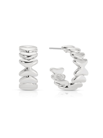 Small Metal Moderna Hoops - 18k Gold Plated | Ettika