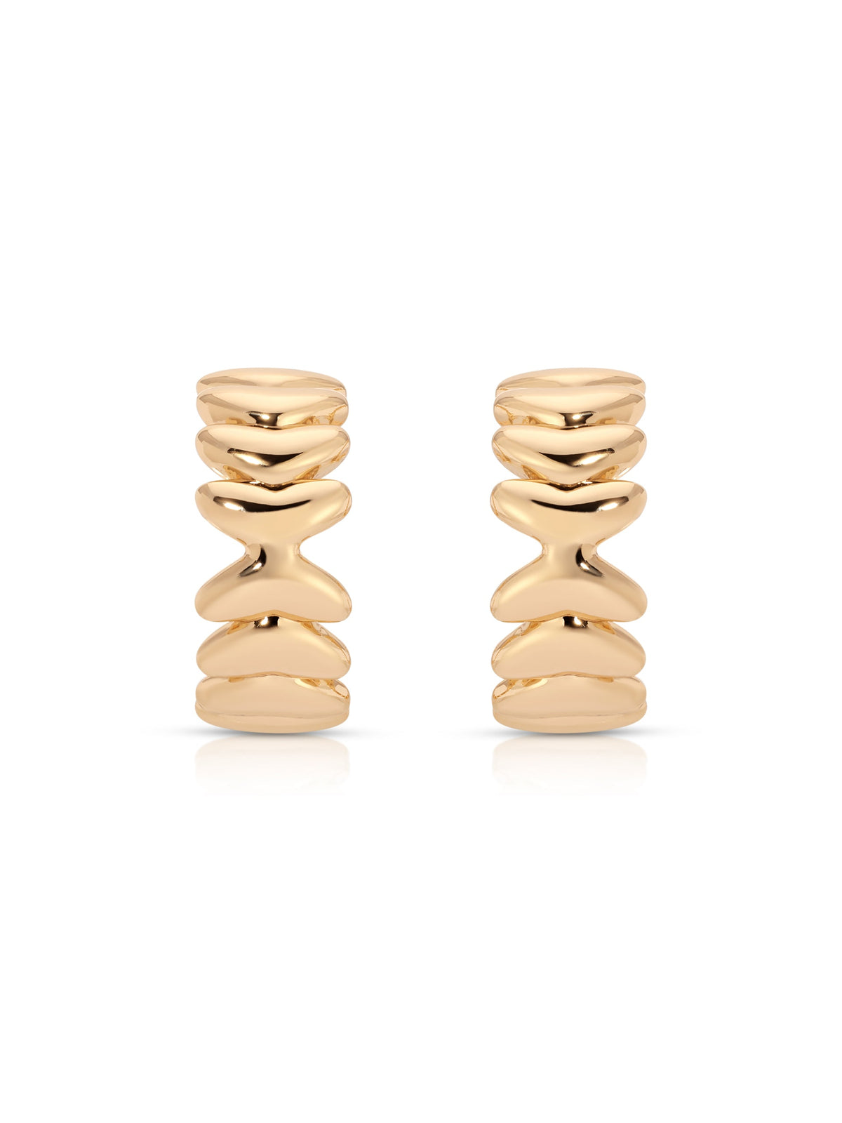 Small Metal Moderna Hoops - 18k Gold Plated | Ettika