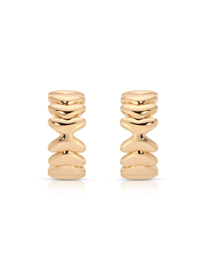 Small Metal Moderna Hoops - 18k Gold Plated | Ettika