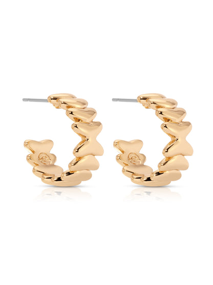 Small Metal Moderna Hoops - 18k Gold Plated | Ettika