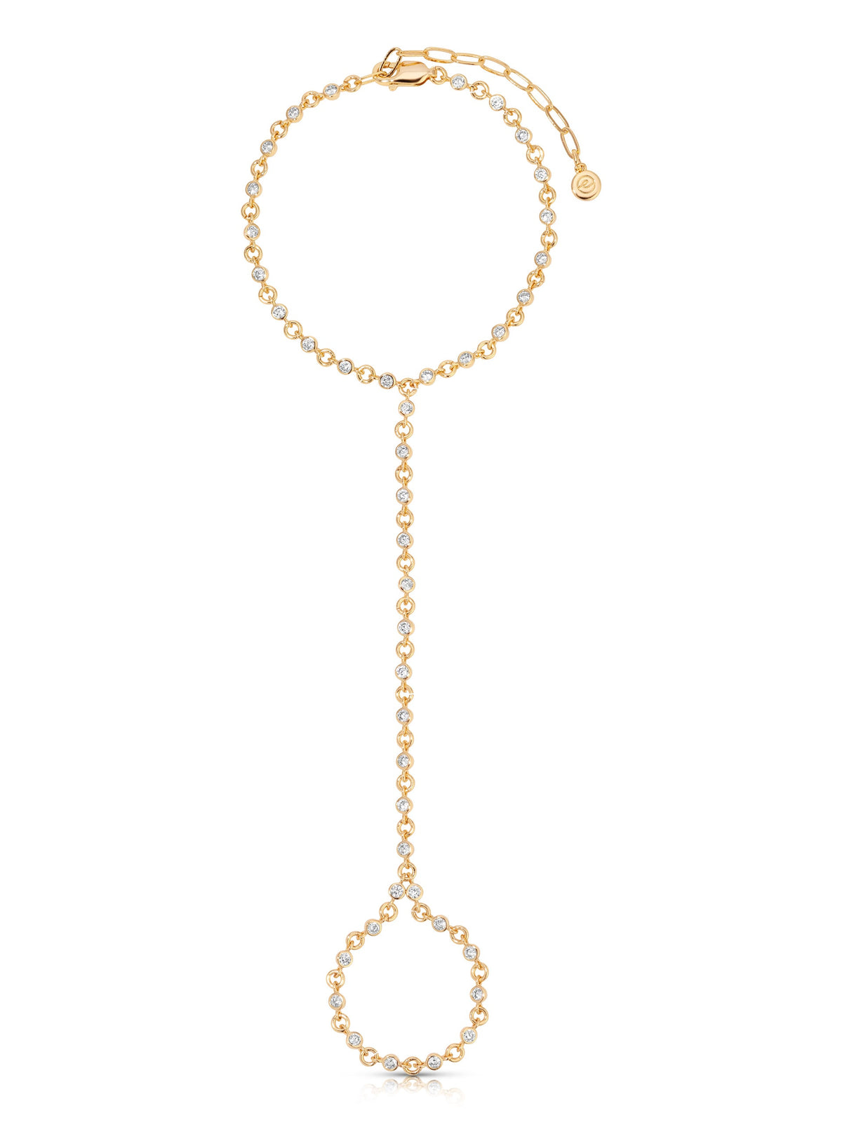 Crystal Dotted Hand Chain - Clear Crystal with 18k Gold Plating | Ettika