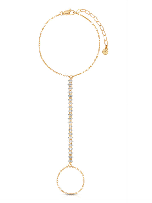 Stars Align Hand Chain - Clear Crystal with 18k Gold Plating | Ettika