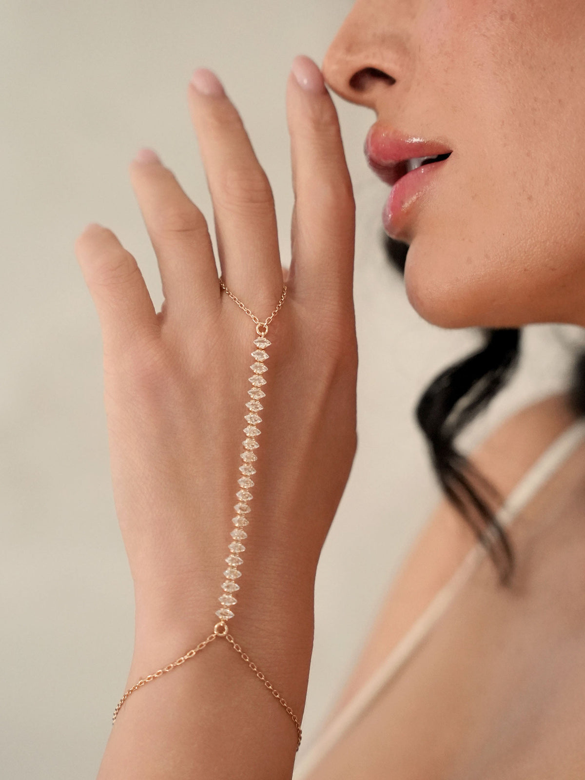 Stars Align Hand Chain - Clear Crystal with 18k Gold Plating | Ettika